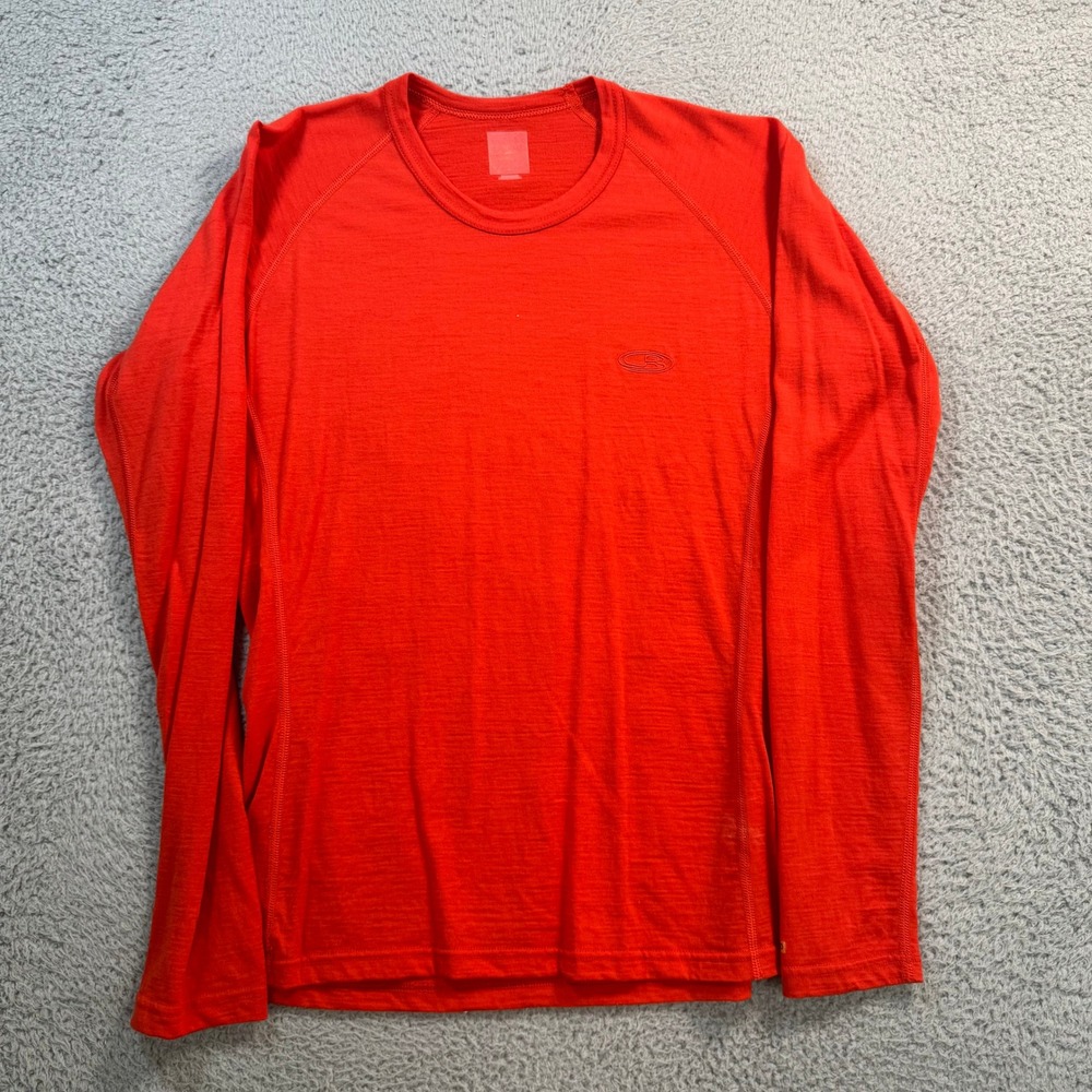 Icebreaker Womens Red 100% Merino Wool Long Sleeve Base Layer Top Size M